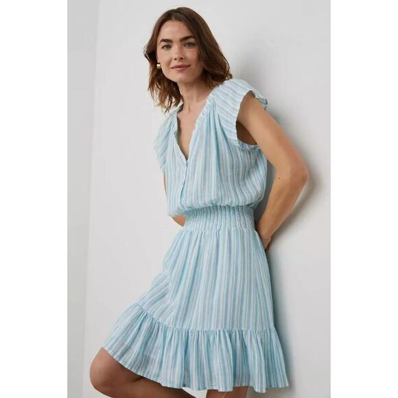 Rails Size XL Augustine Blue Laguna Stripe Mini Dress New With Tags - Picture 3 of 16